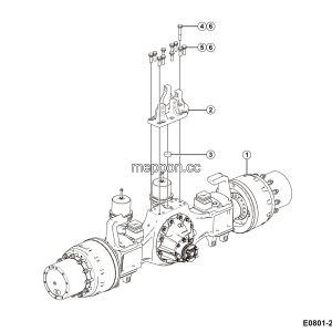 LGMG MTE106H 2025 - Rear axle assembly （21.398） - E0801-2708010541.S1B