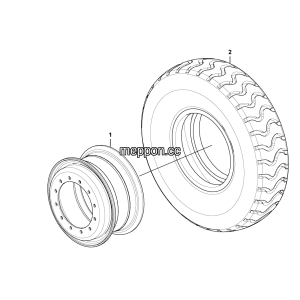 LGMG MT76 Mine Truck - Tyre assembly - E2-2706010268