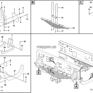 LGMG CMT70H Mine Truck - Front the thrusting rod mounting assembly - G1200-2712011547