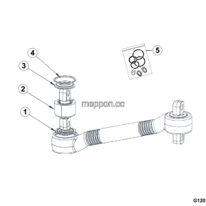 LGMG MT50 2025 - Lower thrust rod assy LG12-L598D54T8*152M20P - G1201-4110707246