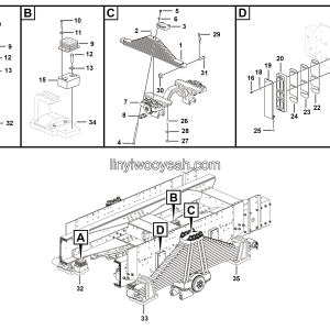 LGMG MT95H Mine Truck - Rear leaf spring installation assy - G1202-2712011749