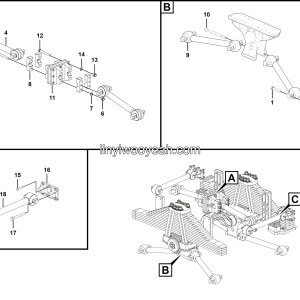 LGMG MT86M Mine Truck - Rear thrust rod installation assy - G1203-2712011416