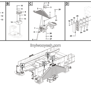LGMG MT86H Mine Truck - Rear leaf spring installation assy - G1205-2712011415