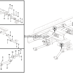 LGMG Off-Highway Dump Truck 2022 - Rear thrust rod installation assy - G1206-2712011416.S1G