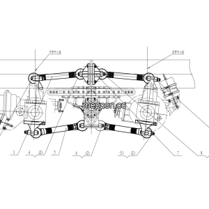 LGMG MT80C Mine Truck - Rear thrusting rod mounting assembly - G7-2712010392