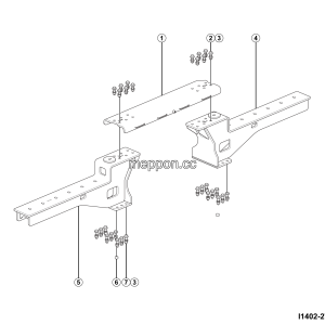 LGMG MTH116 2025 - Hydro-pneumatic suspension cylinder mount and crossbeam installation - I1402-2714026302.S1A