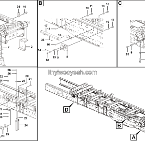LGMG Off-Highway Dump Truck 2020 - Main & sub frame connecting assy - I1500-2740010274