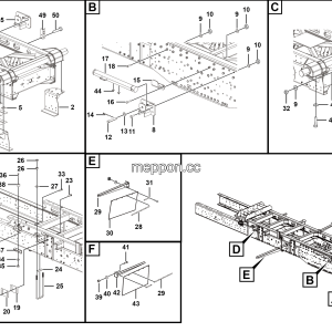 LGMG MT86H Mine Truck - Main & sub frame connecting assy - I1500-2740010318
