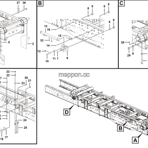 LGMG Off-Highway Dump Truck 2024 - Main & sub frame connecting assy - I1501-2740010552.S1B-G1