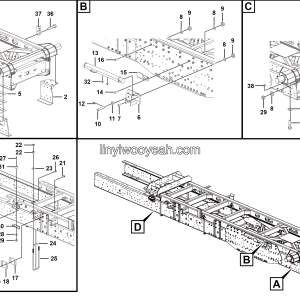 LGMG Off-Highway Dump Truck 2022 - Main & sub frame connecting assy - I1501-2740010552.S1B