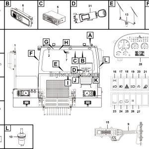 LGMG MT60 Mine Truck - Cab electrical system assy - K1301-2713011963