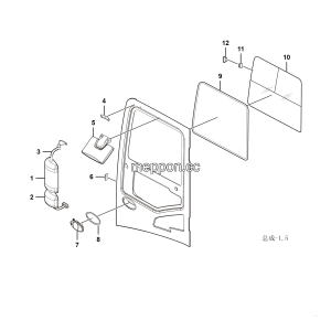 LGMG 2020 Wosen Cab - Outer plate of the door ws33002550179 - L1302-4190001098543