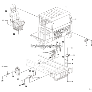 LGMG MT86H Mine Truck - Cab assy - L1306-2713011610