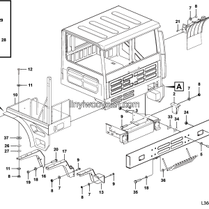 LGMG MT95D Mine Truck - Covering assy - L3603-2736010662